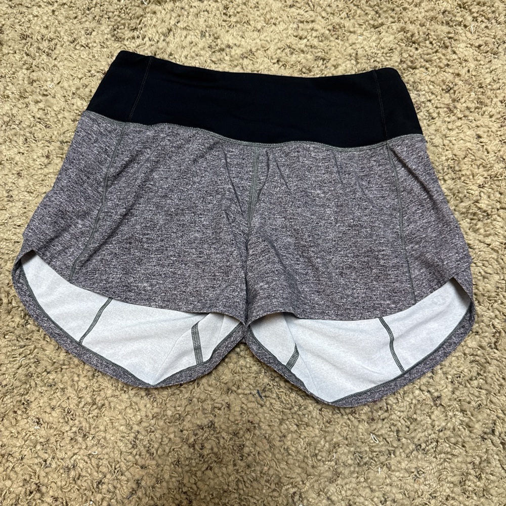 Women's Lululemon Heather Gray and Black Shorts